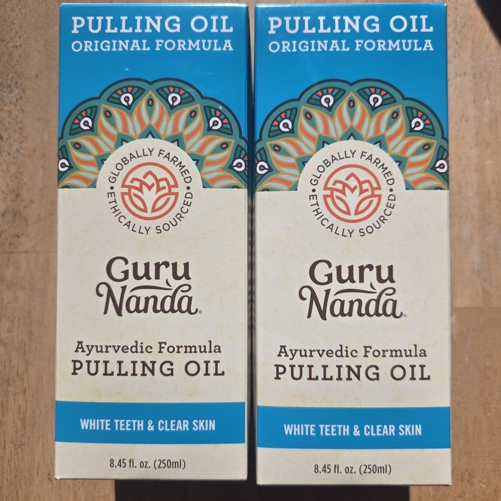 Guru‎ Nanda Ayurvedic Pulling Oil  White Teeth & Clear Skin - 8.45 Fl oz (2pack)